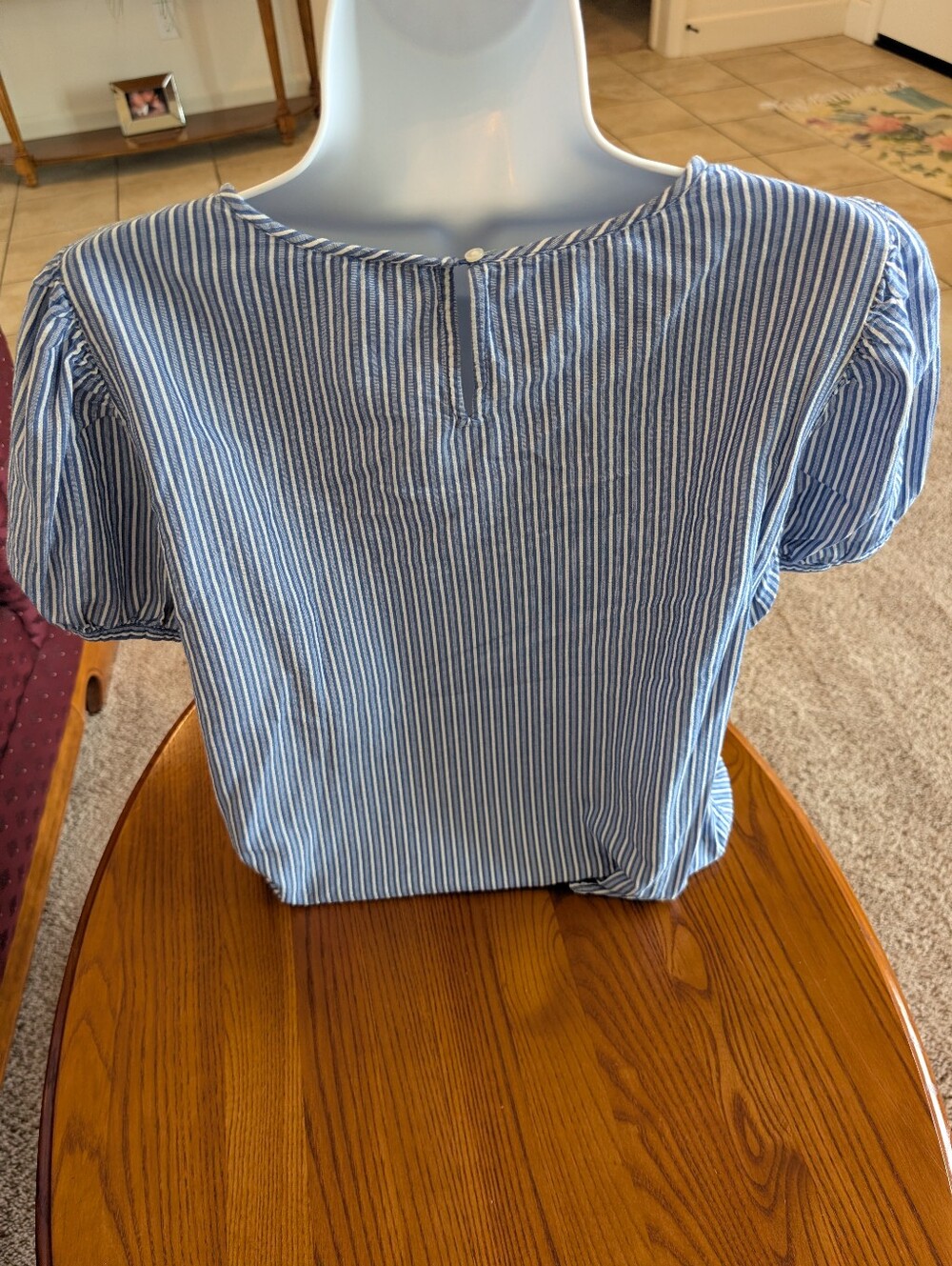 J Crew Cotton Blue Stripe Short Sleeve Two Top Bundle, Size L - Picture 4 of 16